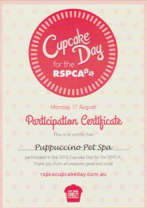 Certificate RSPCA Cupcake Day 2015
